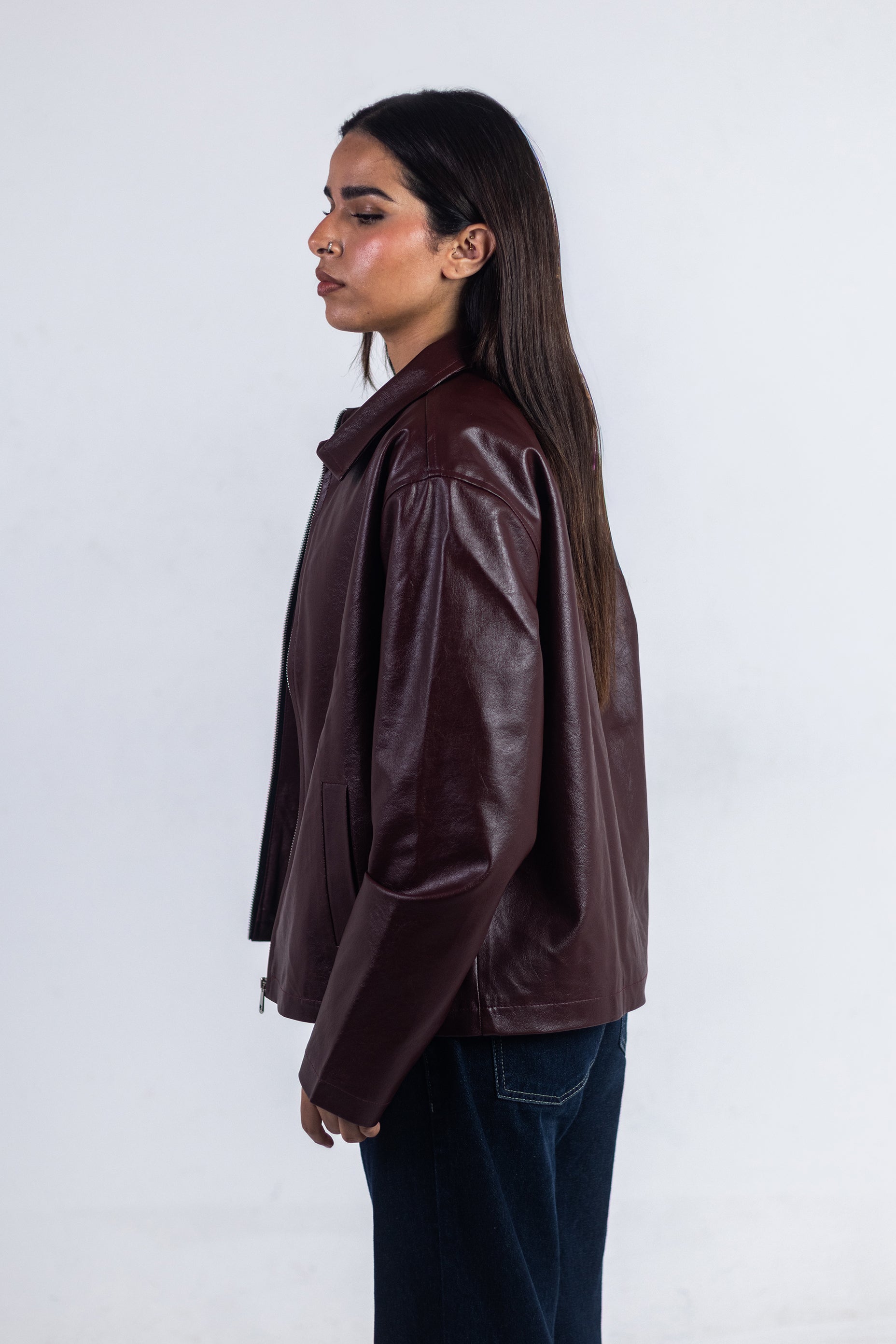 Unbothered jacket - BURGUNDY